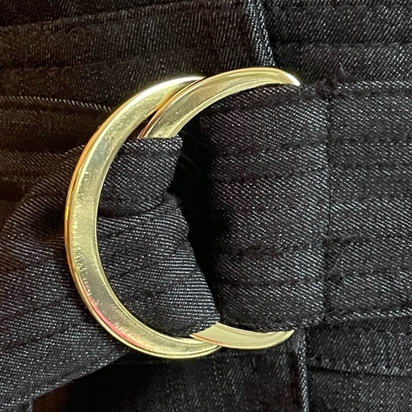 Calvin Klein Denim Indigo Sheath button down Dress with belt petite 2p - Picture 6 of 9